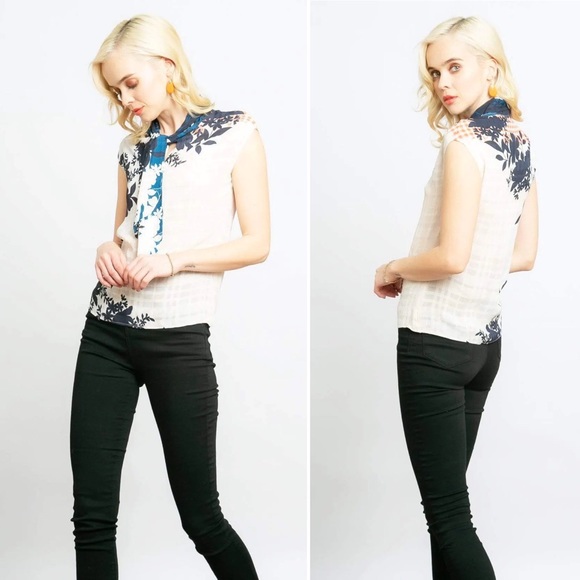 Eva Franco Hannah Top in Sahara Plaid Top Size XS - Picture 3 of 15